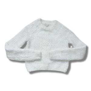 Garage Fuzzy Crop Sweater – XS | Soft‑Girl | Cozy Winter Core | Textured Knit |
